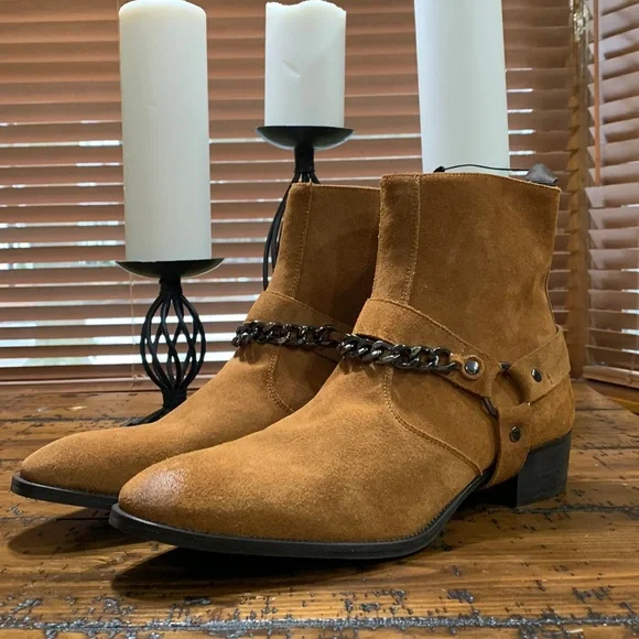 Zara Buckle Chain Chelsea Boots ZARA Chunky Sole Leather Chelsea Boots | eBay main image 4